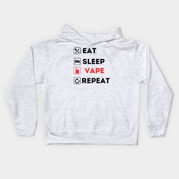 Vape Eat Sleep Repeat Kids Hoodie by Qurax